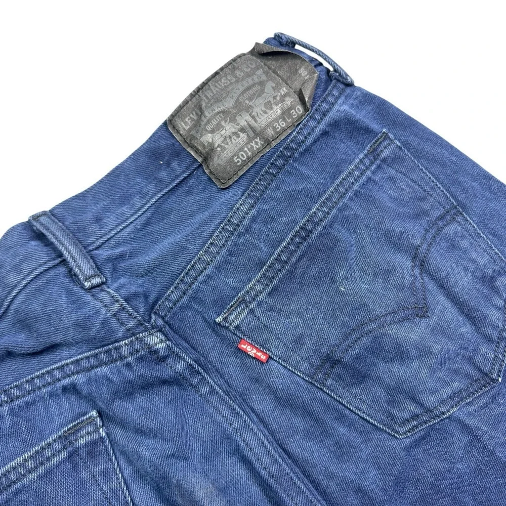Levi's 501XX Jeans Mens 36x30 Dark Wash Button Fly Straight Grunge Baggy Midrise